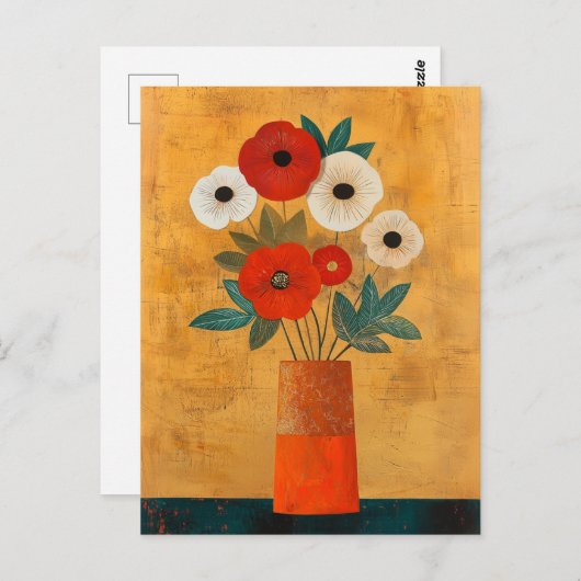 Minimalistische Whimsy Flowers No.081 Briefkaart (Voorkant / Achterkant)