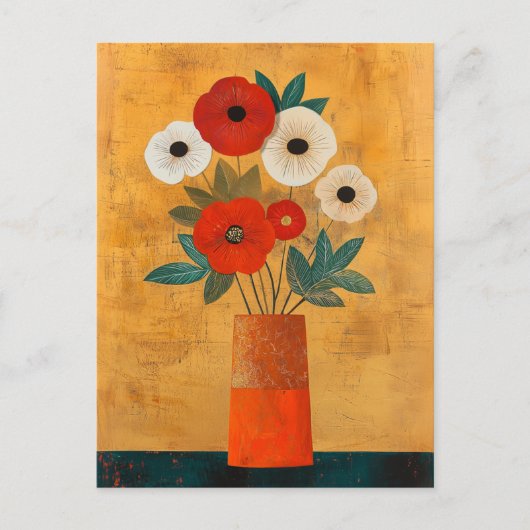 Minimalistische Whimsy Flowers No.081 Briefkaart (Voorkant)