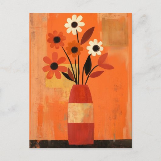Minimalistische Whimsy Flowers No.082 Briefkaart (Voorkant)