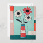 Minimalistische Whimsy Flowers No.084 Briefkaart (Voorkant / Achterkant)