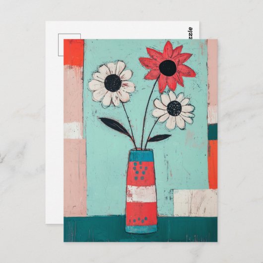 Minimalistische Whimsy Flowers No.084 Briefkaart (Voorkant / Achterkant)