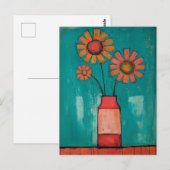 Minimalistische Whimsy Flowers No.085 Briefkaart (Voorkant / Achterkant)