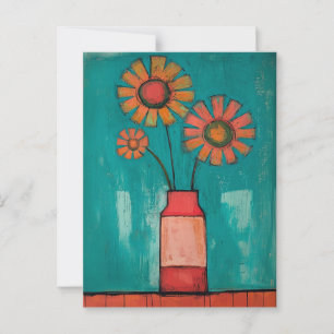 Minimalistische Whimsy Flowers No.085 Briefkaart