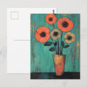 Minimalistische Whimsy Flowers No.086 Briefkaart (Voorkant / Achterkant)