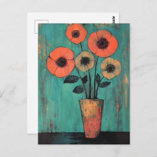 Minimalistische Whimsy Flowers No.086 Briefkaart (Voorkant / Achterkant)