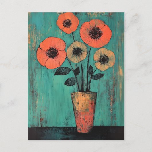 Minimalistische Whimsy Flowers No.086 Briefkaart (Voorkant)