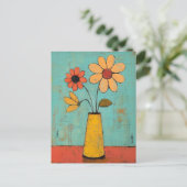 Minimalistische Whimsy Flowers No.087 Briefkaart (Staand voorkant)