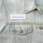 Minimalistische White Blue Plain Elegant Modern Ow Naamplaatje (In situ)