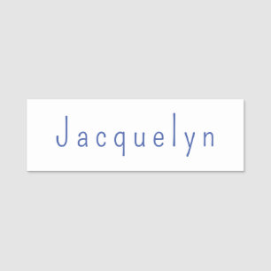 Minimalistische White Blue Plain Elegant Modern Ow Naamplaatje