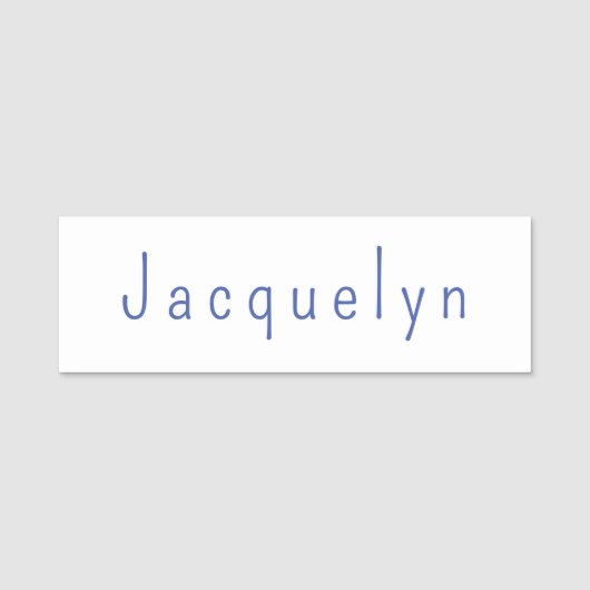 Minimalistische White Blue Plain Elegant Modern Ow Naamplaatje (Voorkant)