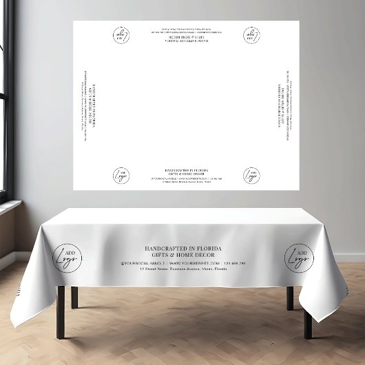 Minimalistische White Business Logo-tafel met het  Tafelkleed