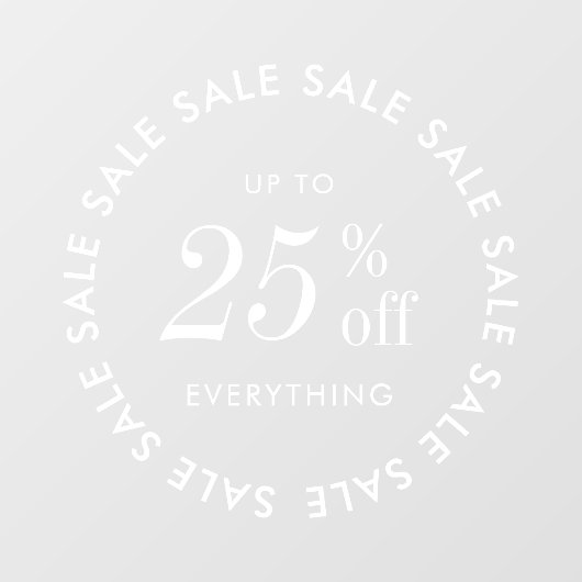 Minimalistische White Business Sale Boutique Promo Raamsticker (Vel)