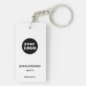 Minimalistische White Custom Business Logo Sleutelhanger (achterkant)