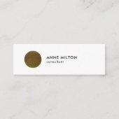 Minimalistische White Faux Copper Circle Consultan Mini Visitekaartje (Voorkant)