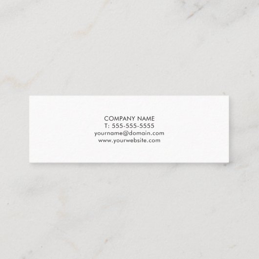 Minimalistische White Faux Copper Circle Consultan Mini Visitekaartje (Achterkant)