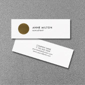 Minimalistische White Faux Copper Circle Consultan Mini Visitekaartje