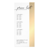 Minimalistische White Faux Gold Line Beauty prijsl Reclamekaart (Voorkant)