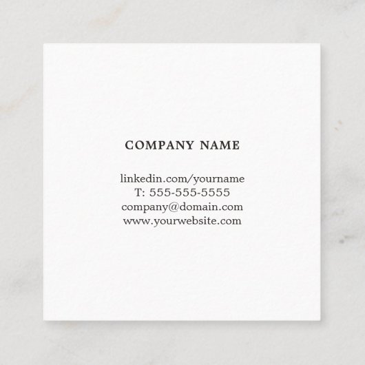 Minimalistische White Faux Gold Line Consultant Vierkante Visitekaartje (Achterkant)