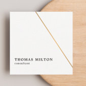 Minimalistische White Faux Gold Line Consultant Vierkante Visitekaartje
