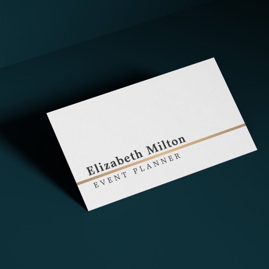 Minimalistische White Faux Gold Line Event Planner Visitekaartje