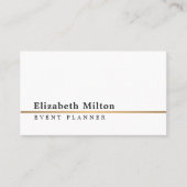 Minimalistische White Faux Gold Line Event Planner Visitekaartje (Voorkant)