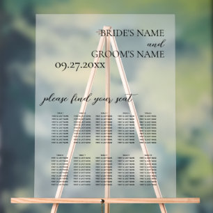 Minimalistische White Frosted Wedding Zitting Graf Acryl Bord