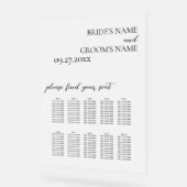 Minimalistische White Frosted Wedding Zitting Graf Acryl Bord (Hoek)