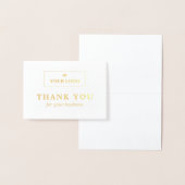 Minimalistische White & Gold Dank je wel Uw Logo Folie Kaarten (Display)