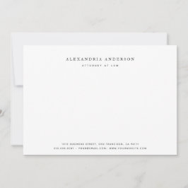 Minimalistische White Lawyer Professional Note Kaa Notitiekaartje
