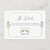 Minimalistische White Lijst Gold Wedding Details Informatiekaartje (Voorkant)