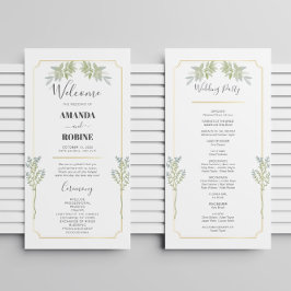 Minimalistische White Lijst Gold Wedding Programma