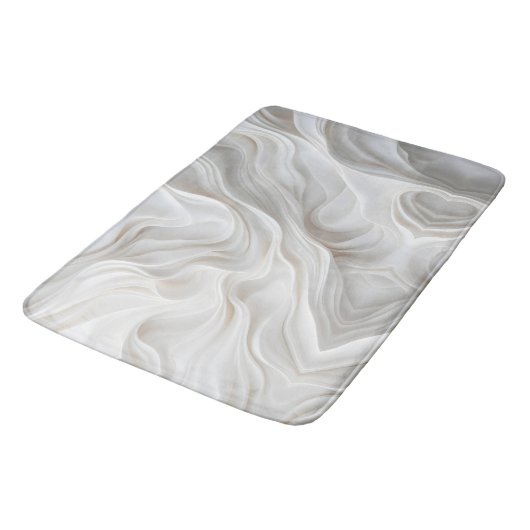 Minimalistische White Marble Wave Bath Mat – Zacht (Gekanteld)