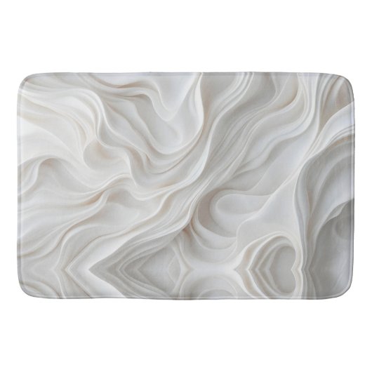 Minimalistische White Marble Wave Bath Mat – Zacht (Voorkant)