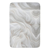 Minimalistische White Marble Wave Bath Mat – Zacht (Voorkant Verticaal)