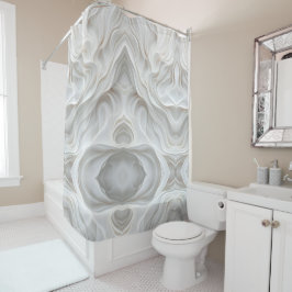 Minimalistische White Marble Wave Douchegordijn Lu