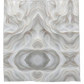 Minimalistische White Marble Wave Douchegordijn Lu (Voorkant)