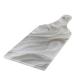 Minimalistische White Marble Wave – Elegant Modern Snijplank (Hoek)