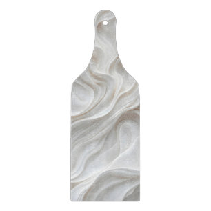 Minimalistische White Marble Wave – Elegant Modern Snijplank