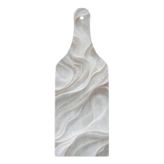 Minimalistische White Marble Wave – Elegant Modern Snijplank (Voorkant)