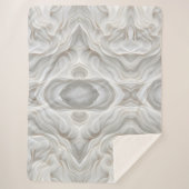 Minimalistische White Marble Wave Sherpa Deken – G (Voorkant)