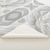 Minimalistische White Marble Wave Sherpa Deken – G (3/4)