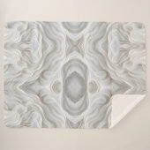 Minimalistische White Marble Wave Sherpa Deken – G (Voorkant (horizontaal))