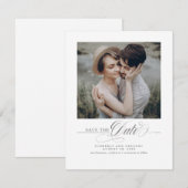 Minimalistische White Modern Save the Date-foto Save The Date (Voorkant / Achterkant)