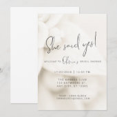 Minimalistische White Petal Vrijgezellenfeest Uitn Kaart (Voorkant / Achterkant)