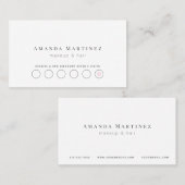 Minimalistische White Salon Loyalty Kaart Visitekaartje (Voorkant / Achterkant)