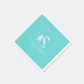 Minimalistische White Swan Logo op Robin Egg Blue Servet (Hoek)