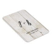 Minimalistische White Wood Save Date Initialen Magneet (Rechterzijde)