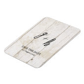 Minimalistische White Wood Save Date Initialen Magneet (Linkerzijde)
