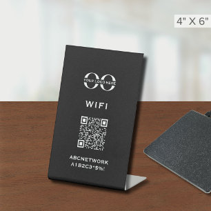 Minimalistische Wi-Fi Access QR Code Aangepaste Lo Reclamebord Met Voetstuk