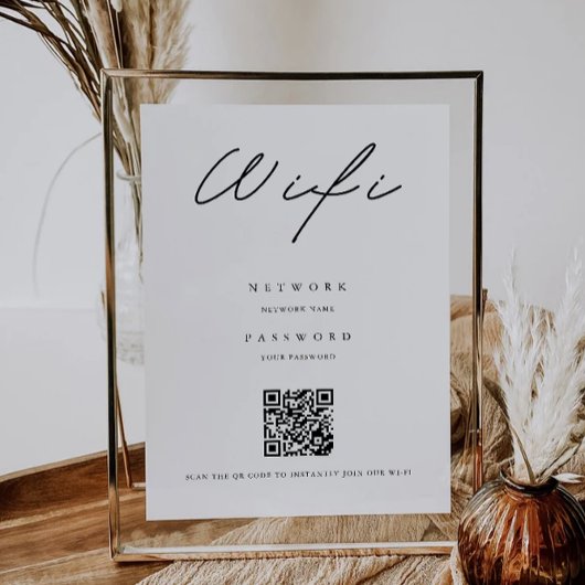 Minimalistische Wifi Code, QR Code Wifi Connectie Kaart